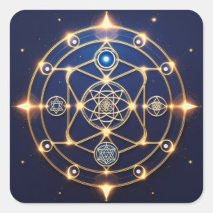 Goddelijke Straling – 5: Verlichte Universele Ener Vierkante Sticker