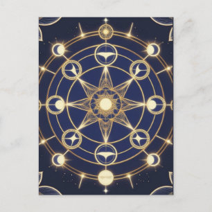 Goddelijke Straling – Gouden Mandala van Ontwaking Briefkaart