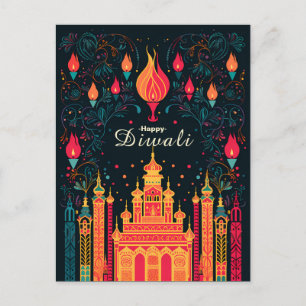 Goddelijke Verlichting: Een Diwali viering Feestdagenkaart