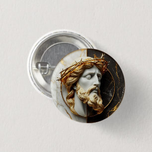 Goddelijke Versiering Jezus die naar de hemelen ki Ronde Button 3,2 Cm