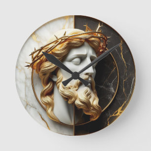 Goddelijke Versiering Jezus kijken in de hemel Ronde Klok