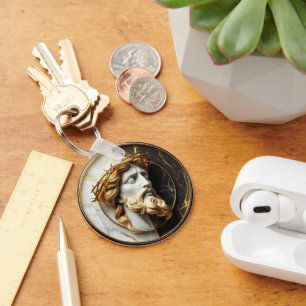 Goddelijke Versiering Jezus kijken in de hemel Sleutelhanger