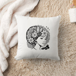 Goddelijke Vrouwelijke Mandala Art Floral Crystal  Kussen