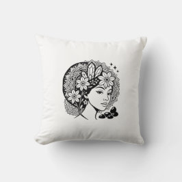 Goddelijke Vrouwelijke Mandala Art Floral Crystal  Kussen