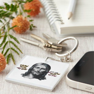 Goddelijke woorden: Jezus gekerfd in kunst Sleutelhanger