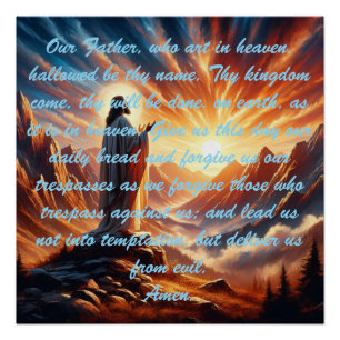 Goddelijke zonsondergang: inspiratie voor het gebe perfect poster