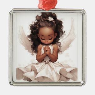 Goddelijke Zwarte Engel Intercessies Metalen Ornament
