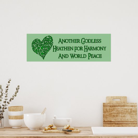 goddeloos voor wereldvrede poster (Keuken)