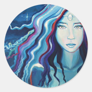 Goddess Art - Electric Moon Ronde Sticker