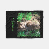 Goddess Black Fleece Blanket Deken (Voorkant (Horizontaal))