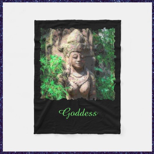 Goddess Black Fleece Blanket Deken