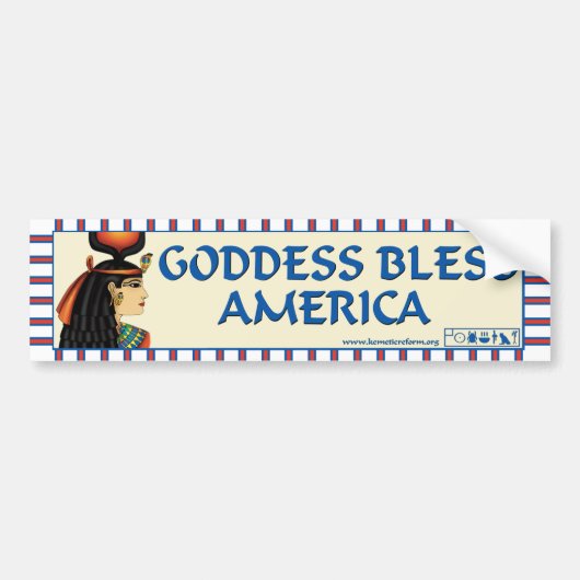 Goddess Bless America Bumpersticker (Voorkant)