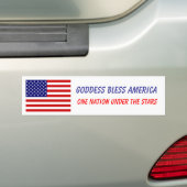GODDESS BLESS AMERICA BUMPERSTICKER (Op auto)