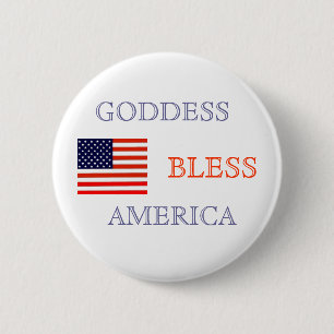 GODDESS BLESS AMERICA RONDE BUTTON 5,7 CM