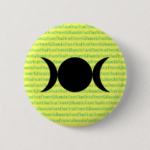Goddess Chant (geel) Ronde Button 5,7 Cm