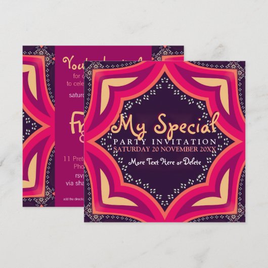 Goddess Diva Special Event Party Invitation (Devant / Derrière)