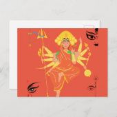 Goddess Durga Briefkaart (Voorkant / Achterkant)