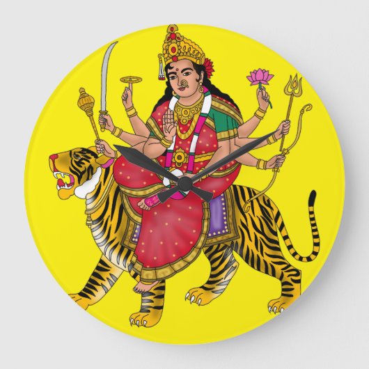 Goddess Durga Clock Grote Klok (Voorkant)