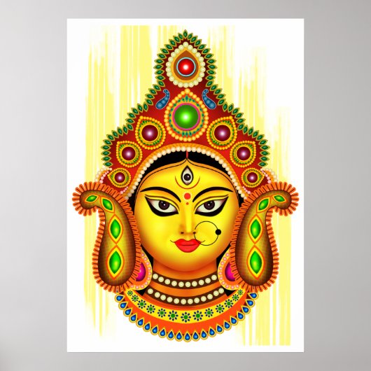 Goddess Durga (Dussehra-festival) Poster (Voorkant)