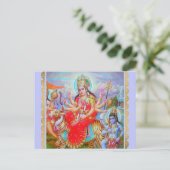 Goddess Durga Ji Painting Briefkaart (Staand voorkant)