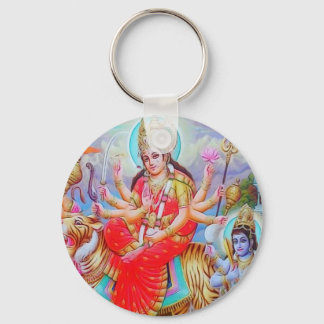 Goddess Durga Ji Painting Sleutelhanger