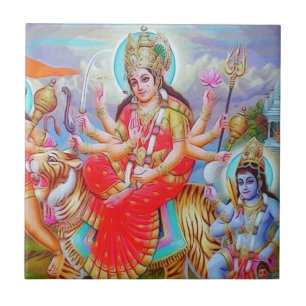 Goddess Durga Ji Painting Tegeltje
