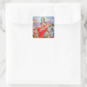 Goddess Durga Ji Painting Vierkante Sticker (Tas)