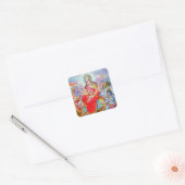Goddess Durga Ji Painting Vierkante Sticker (Envelop)