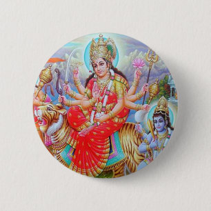 Goddess Durga Ji Ronde Button 5,7 Cm