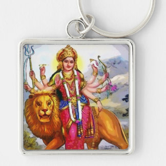 Goddess Durga met Lion Painting Sleutelhanger