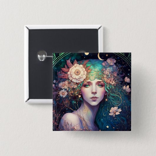 Goddess Fantasy Art Button (Voorkant /achterkant)