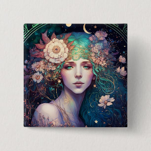 Goddess Fantasy Art Button