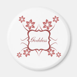 Goddess Floral Magnet, Brick Red Magneet