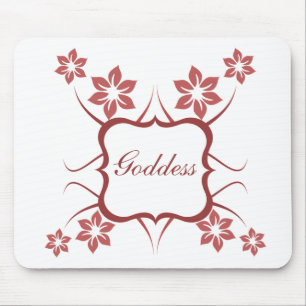 Goddess Floral Mousepad, Brick Red Muismat