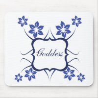 Goddess Floral Mousepad, Vibrant Blue