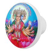 Goddess Gayatri Devi Veda Mata Deity Keramische Knop (Rechts)