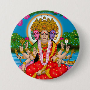 Goddess Gayatri Knop Ronde Button 7,6 Cm