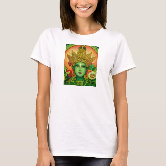 Goddess Green Tara's Face Spaghetti String Top (Voorkant)