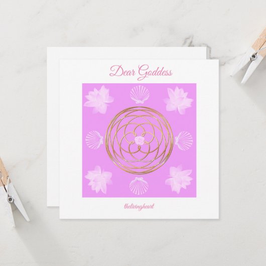 Goddess Grid 5.25 "x 5.25" Gevouwen Wenskaart Kaart (Voorkant / Achterkant in situ)