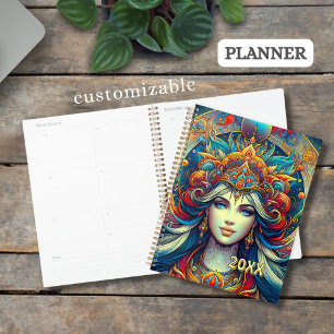 Goddess Head flow turquoise Cheveux Avril -