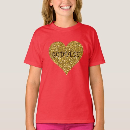Goddess Heart Golden T-Shirt (Devant)
