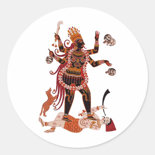 Goddess Kali Ronde Sticker (Voorkant)