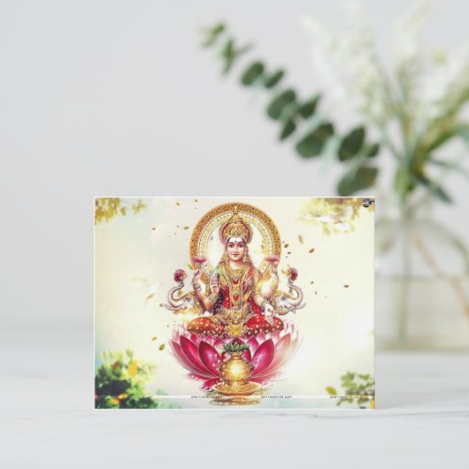 GODDESS LAKSHMI BRIEFKAART (Staand voorkant)