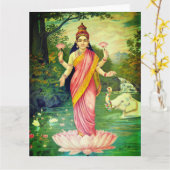 Goddess Lakshmi Kaart (Gele Bloem)