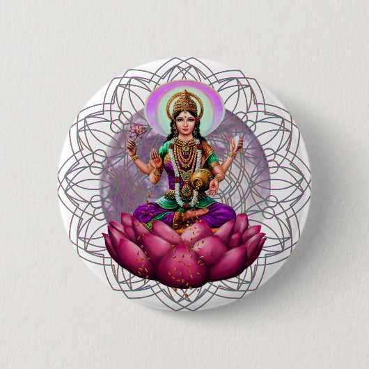 Goddess Lakshmi mandala Ronde Button 5,7 Cm (Voorkant)