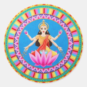 Goddess Lakshmi mandala Ronde Sticker