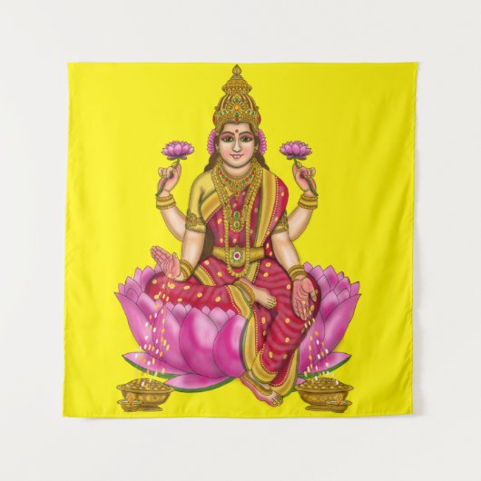 Goddess Lakshmi Poster Wandkleed (Voorkant)