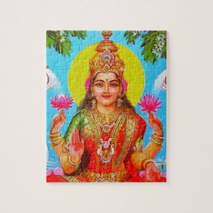 Goddess Lakshmi White Elephants Diwali Painting Legpuzzel