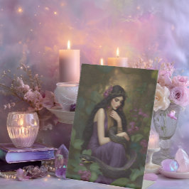 Goddess Lilith The Serpent Queen Awakens Portrait Reclamebord Met Voetstuk