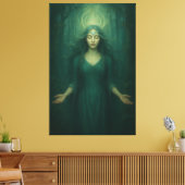 Goddess of the Emerald Spirit – Forest Aura Enligh Canvas Afdruk (Insitu (Woonkamer))